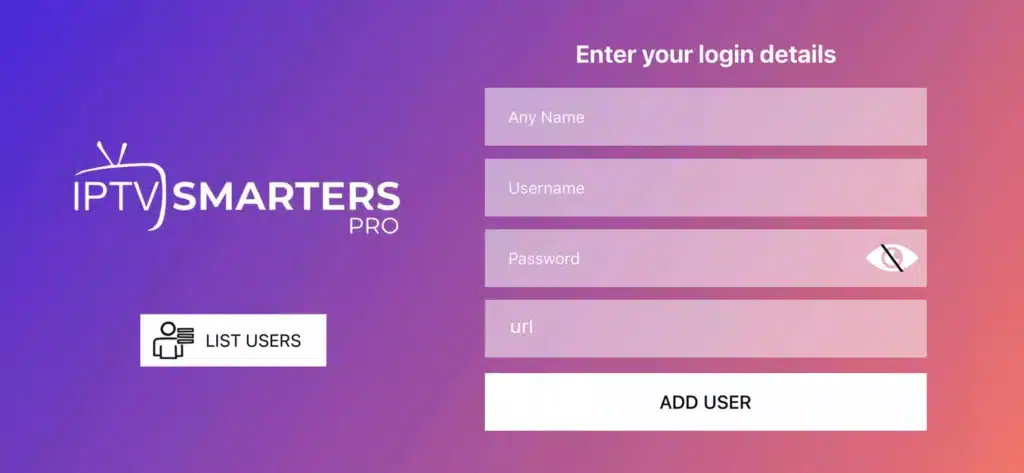 Enter the login details provided by us.